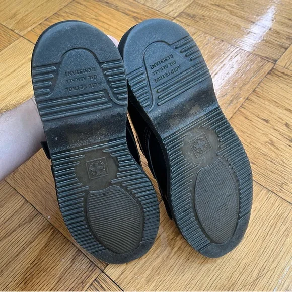 Dr. MARTENS Black Leather Fringe Loafers - Picture 7 of 7